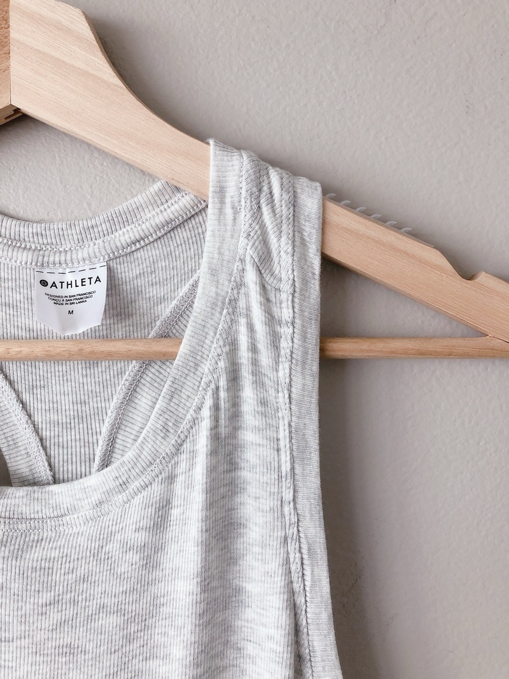 Athleta Heathered Light Gray Racerback Tank Top lightweight athleisure shirt - Picture 5 of 11